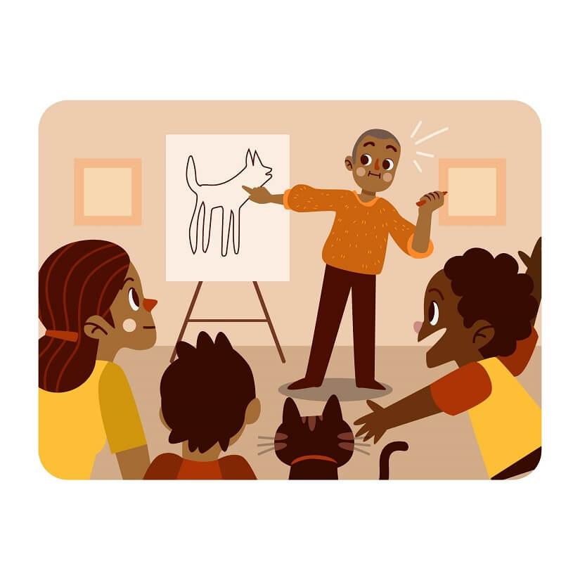 Tele Drawing - Telephone pictionary game played with families and