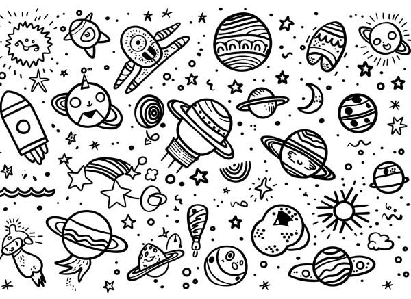 Outer Space Coloring Pages - Learn English