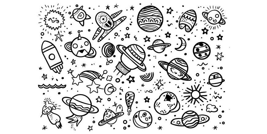 Outer Space Coloring Pages - Learn English