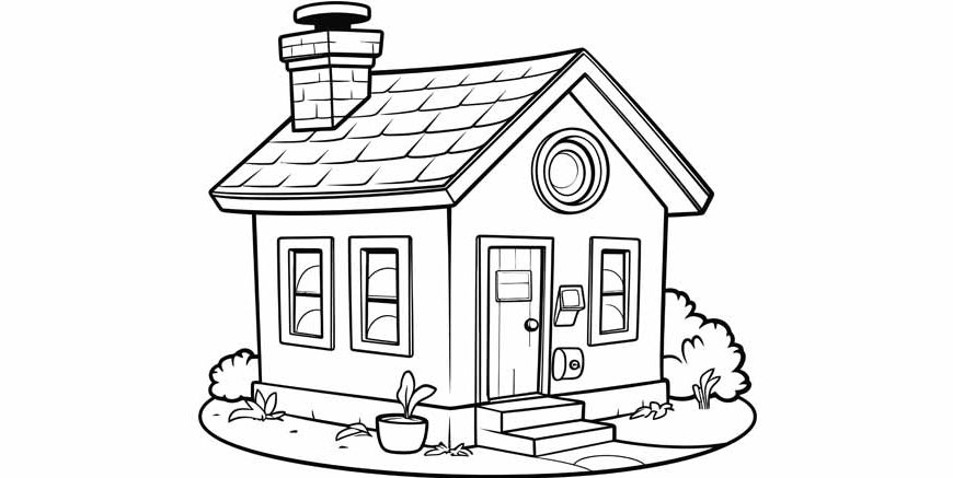 House Drawing for Kids – Simple Steps to Draw & Color a House